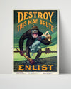 Vintage War Poster - Destroy This Mad Brute WWII Posters Vintage Framed Prints Poster 16x20