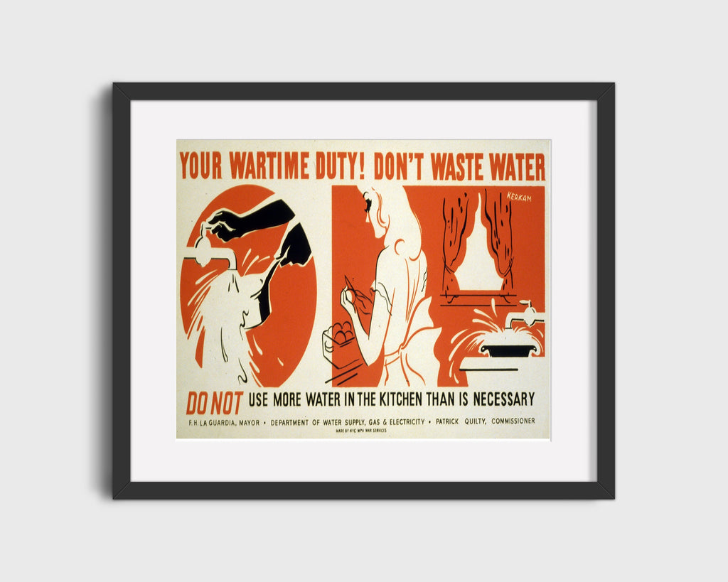 Vintage War Poster - Do Your Duty - Drips of War WWII Posters Vintage Framed Prints Gallery Frame 16x20