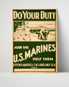Vintage War Poster - Do Your Duty - Drips of War WWII Posters Vintage Framed Prints Poster 16x20