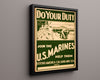 Vintage War Poster - Do Your Duty - Drips of War WWII Posters Vintage Framed Prints Floating Canvas 16x20