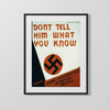 Vintage War Poster - Dont Tell Him What You Know WWII Posters Vintage Framed Prints Gallery Frame 16x20