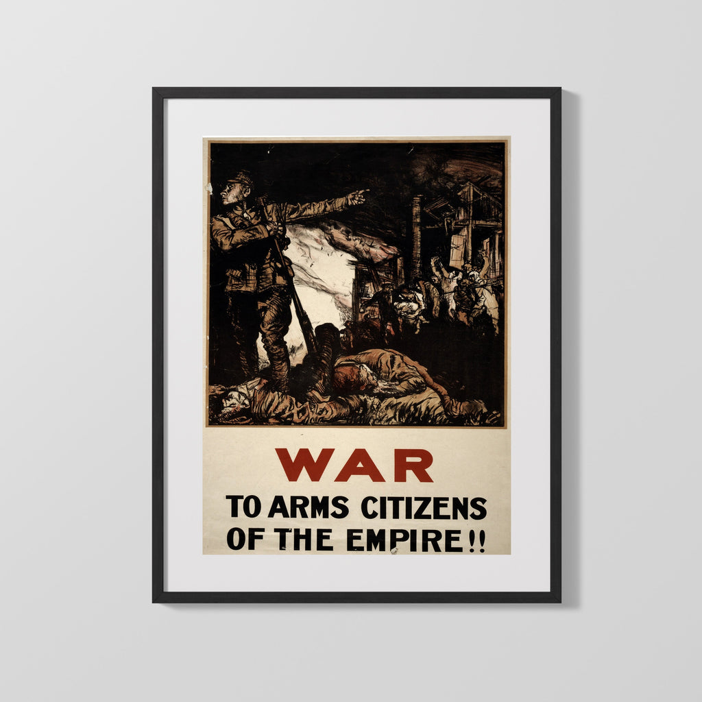 Vintage War Poster - Empire Call - RallyUp WWII Posters Vintage Framed Prints Gallery Frame 16x20