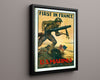 Vintage War Poster - First In France US Marines WWII Posters Vintage Framed Prints Floating Canvas 16x20
