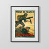 Vintage War Poster - First In France US Marines WWII Posters Vintage Framed Prints Gallery Frame 16x20