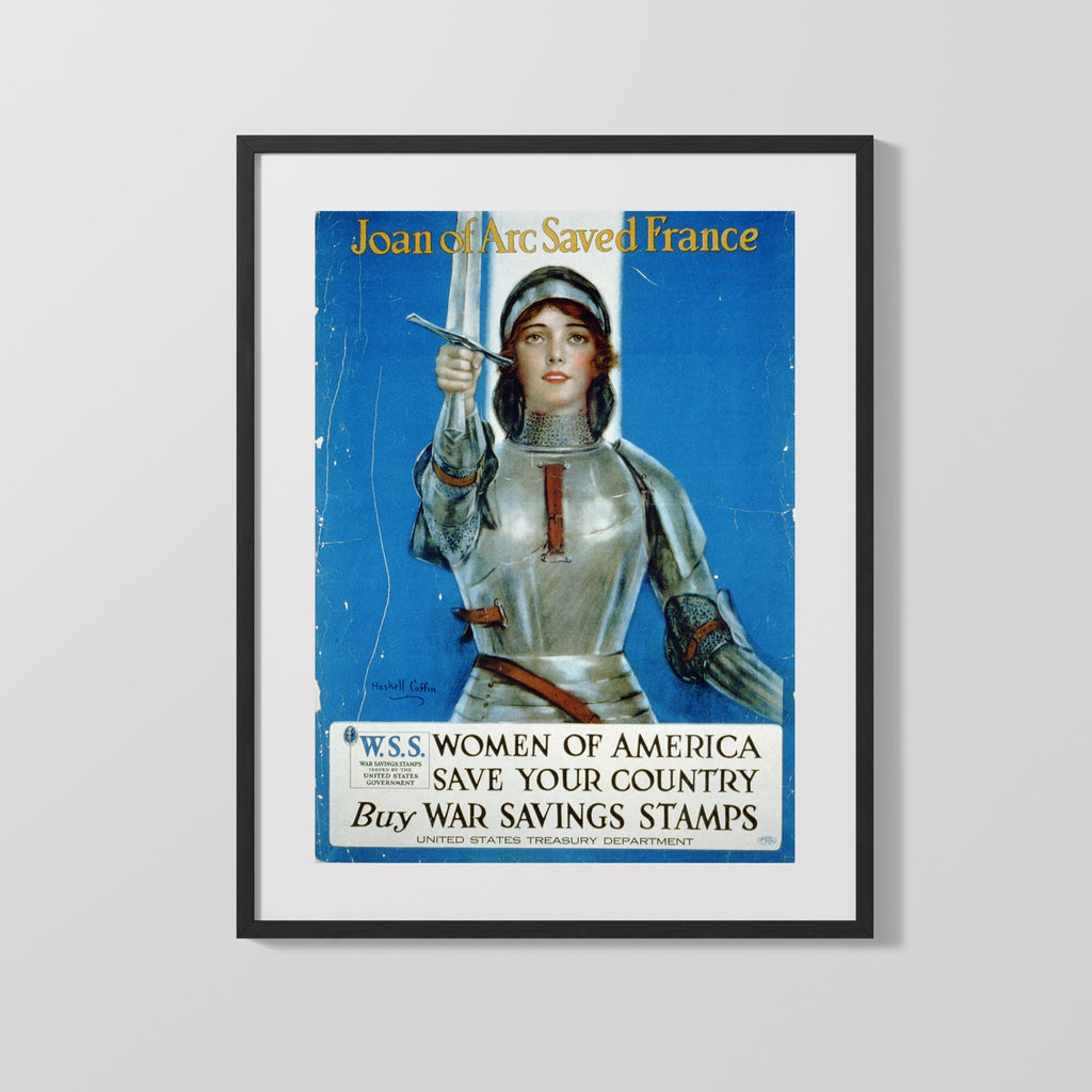 Vintage War Poster - Joan of Arc Saved France WWII Posters Vintage Framed Prints Gallery Frame 16x20