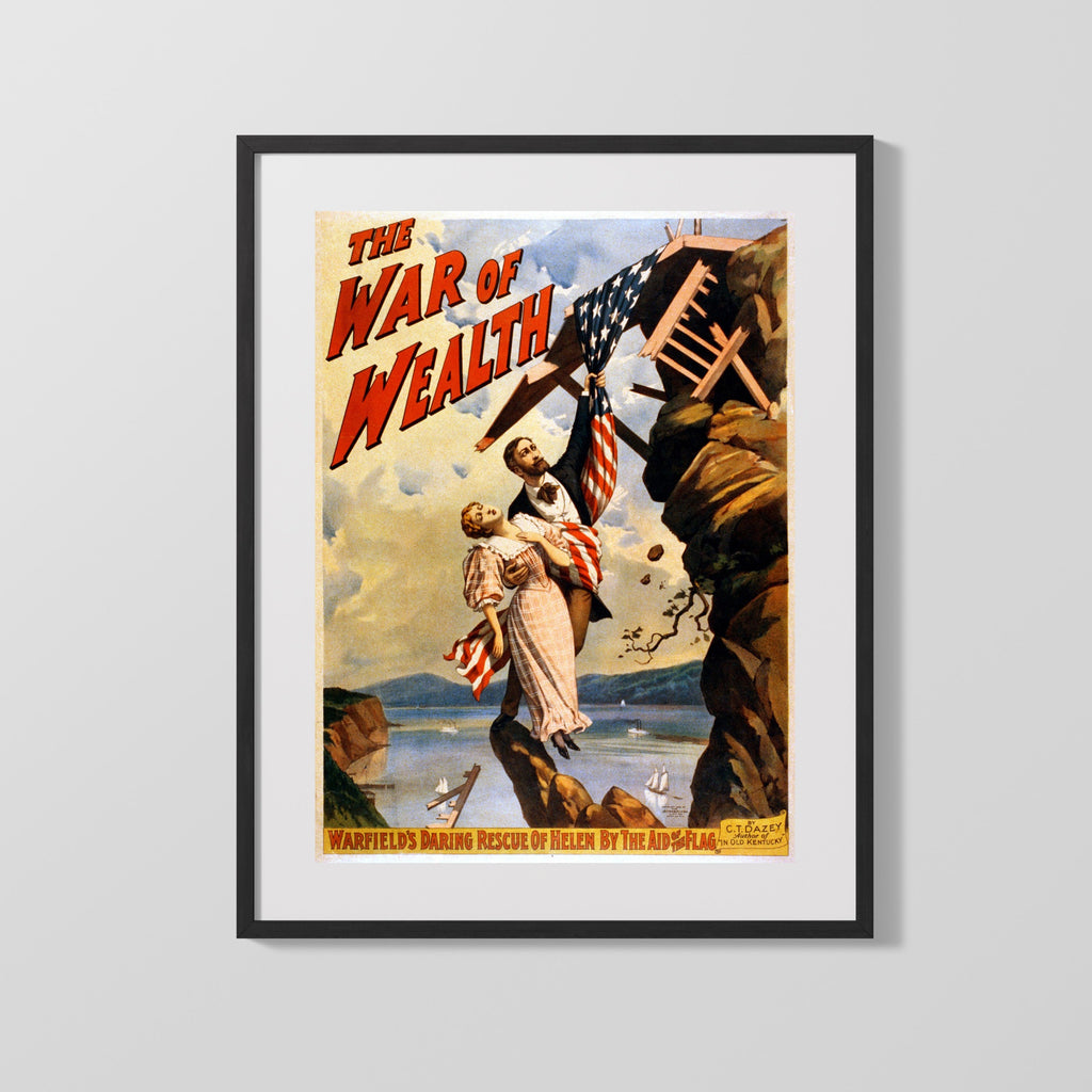 Vintage War Poster - War of Wealth - FlagRescue WWII Posters Vintage Framed Prints Gallery Frame 16x20