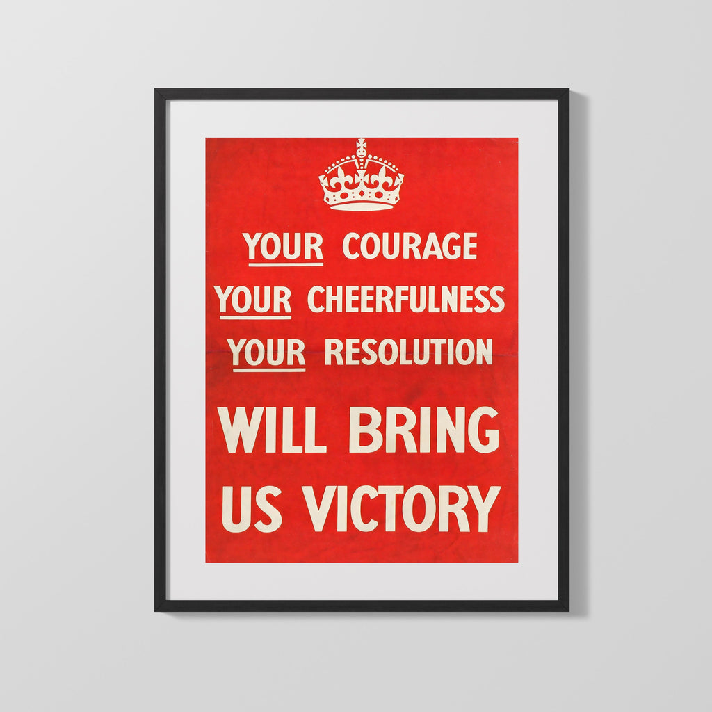 Vintage War Poster - Will Bring Us Victory - Keep Calms Cousin WWII Posters Vintage Framed Prints Gallery Frame 16x20