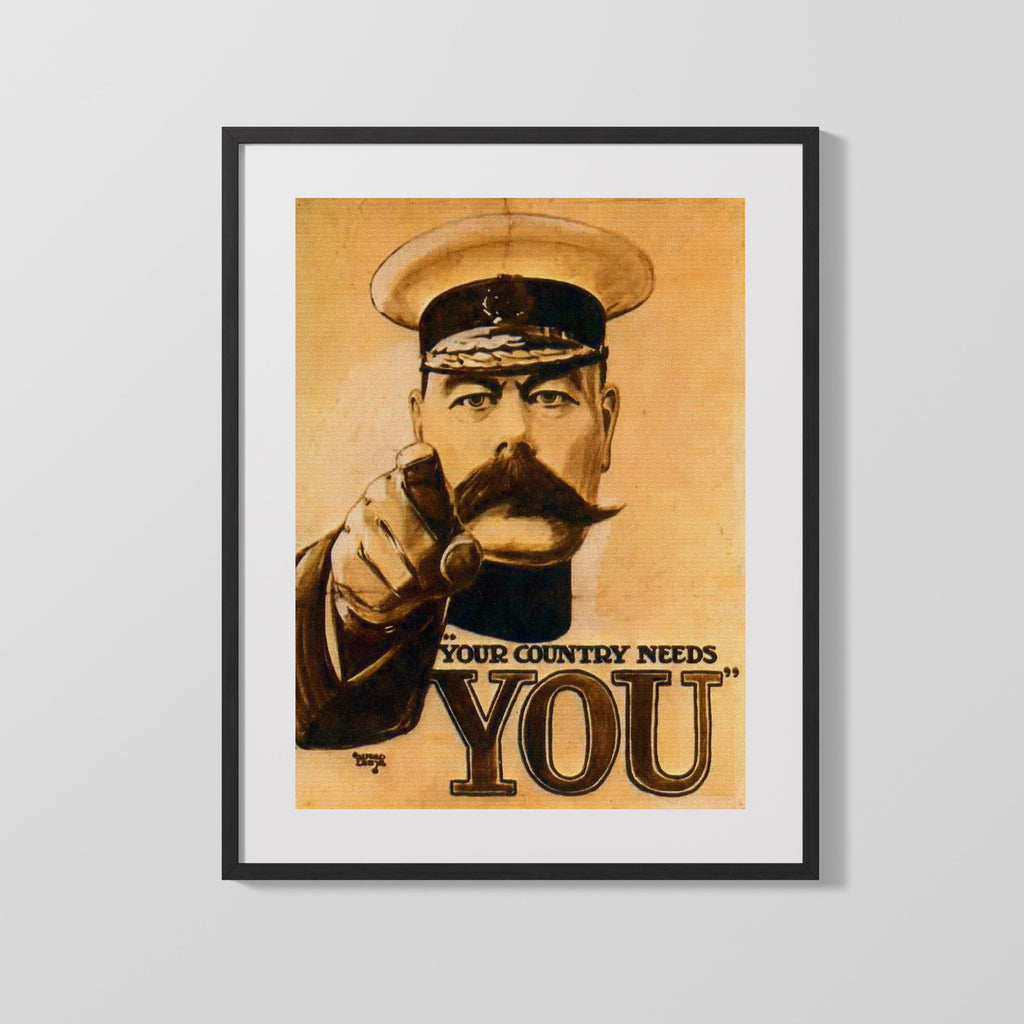 Vintage War Poster - Your Country Needs You World War I WWII Posters Vintage Framed Prints Gallery Frame 16x20