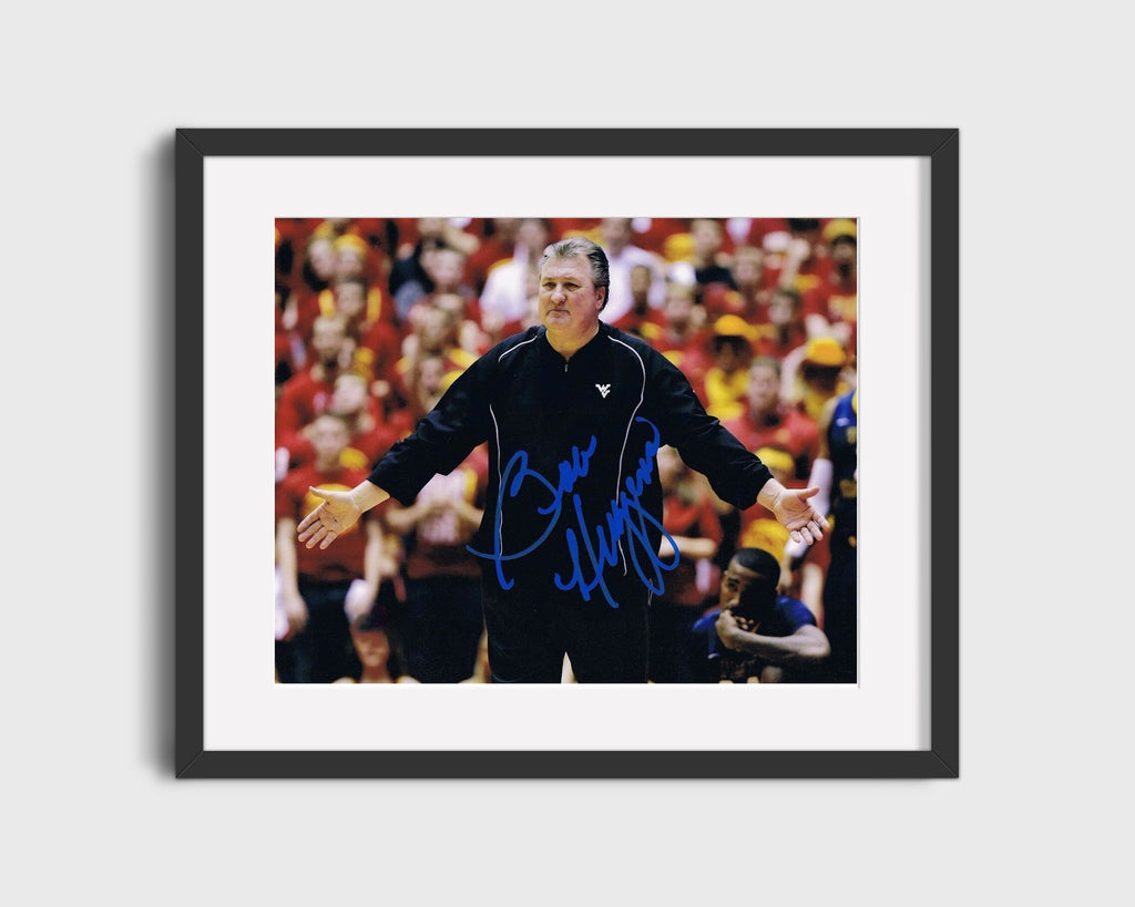 West Virginia Autograph Print - Bob Huggins - Huggy Bear Style College FSPrints Gallery Frame 16x20
