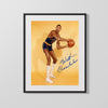 Wilt Chamberlain Autograph Print - Vintage Pose - Towering Legend