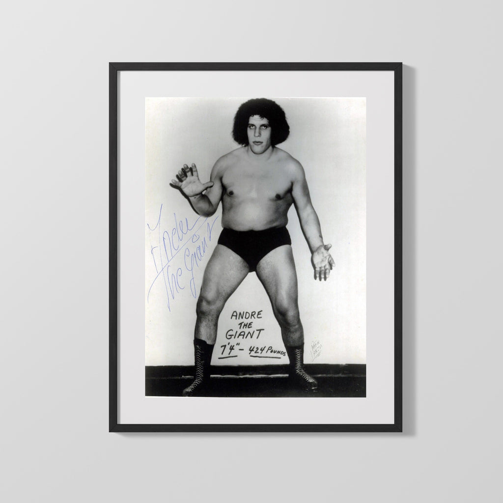Wrestling Autograph Photo - Andre the Giant Full Body - 7ft 4 of Power Wrestling FramedSportPrints Gallery Frame 16x20