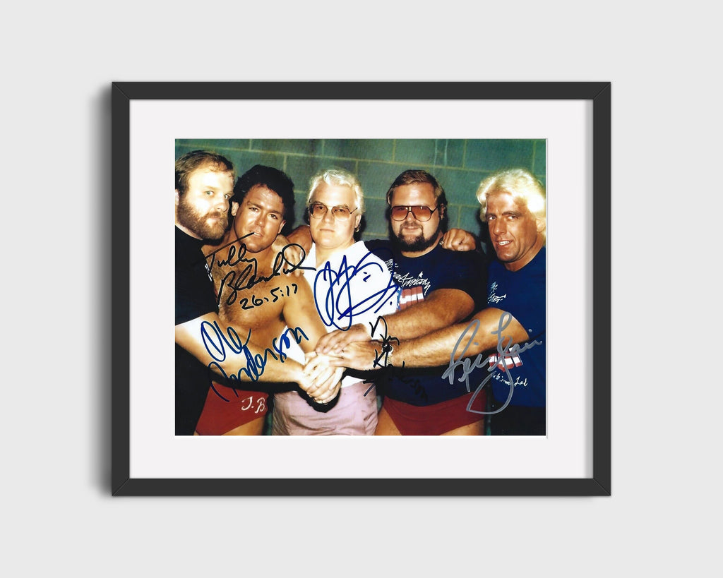 Wrestling Autograph Photo - Four Horsemen - Limousine Ridin Crew Wrestling FramedSportPrints Gallery Frame 16x20