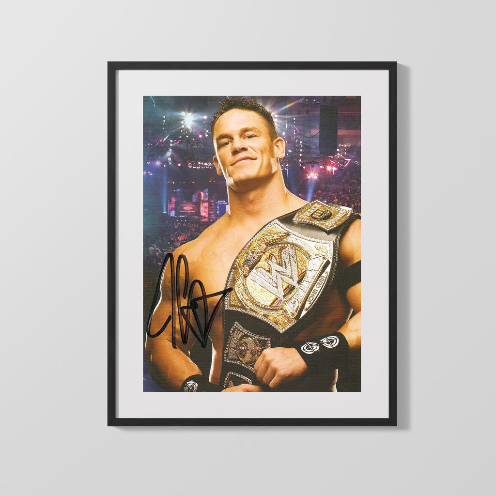 Wrestling Autograph Photo - John Cena Champ - You Can't See Me Wrestling FramedSportPrints Gallery Frame 16x20