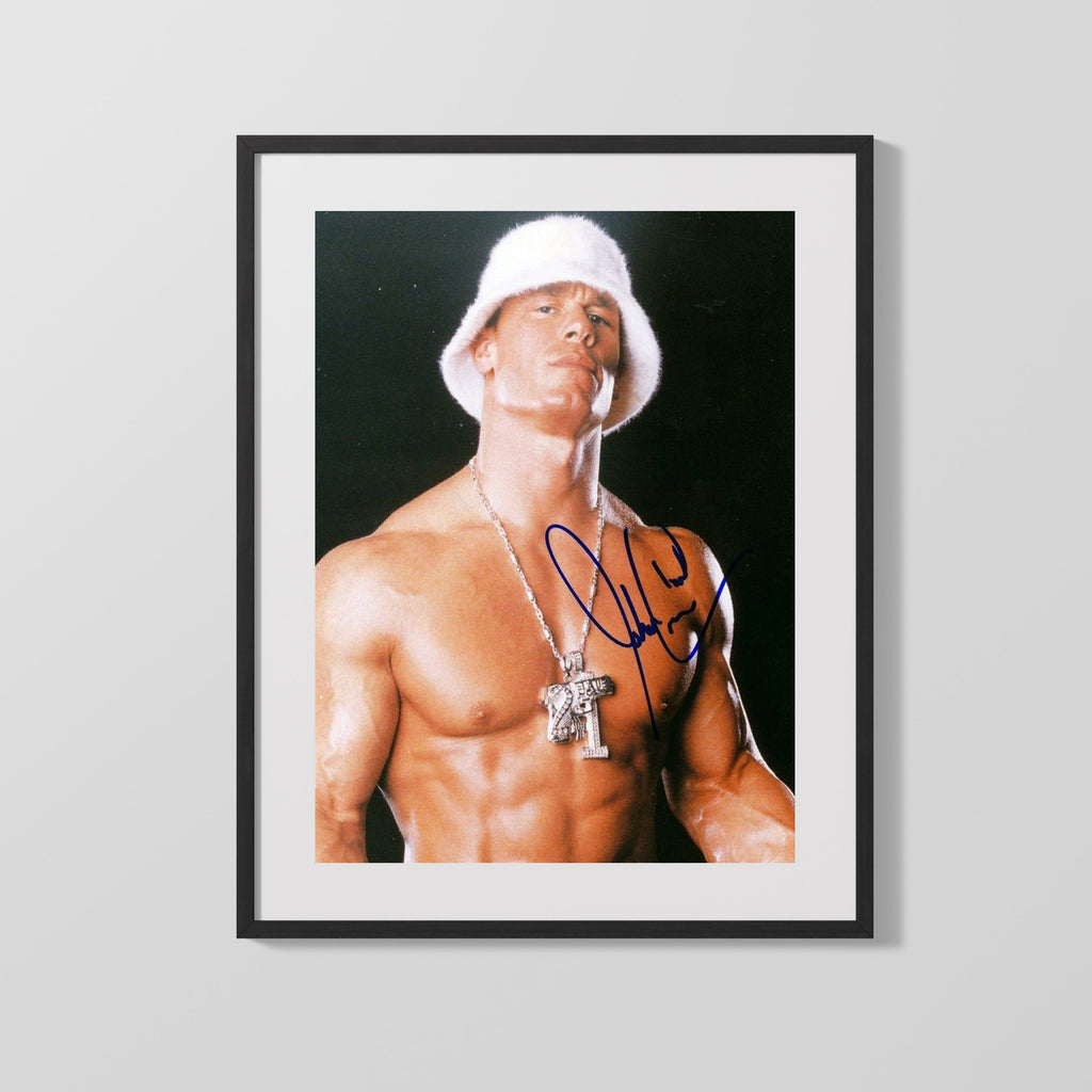 Wrestling Autograph Photo - John Cena Champ - Chain Gang Soldier Wrestling FramedSportPrints Gallery Frame 16x20