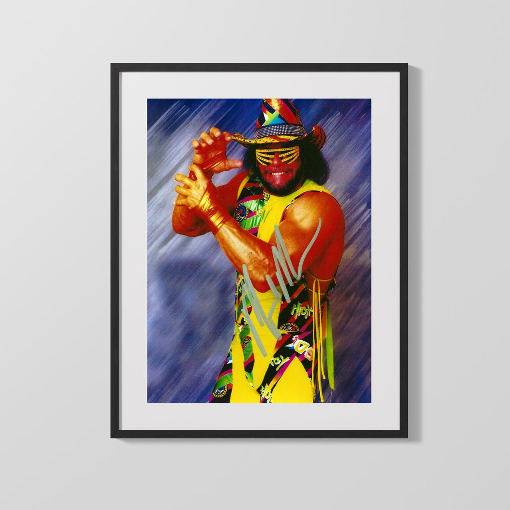 Wrestling Autograph Photo - Macho Man Randy Savage - Ooh Yeah Wrestling FramedSportPrints Gallery Frame 16x20