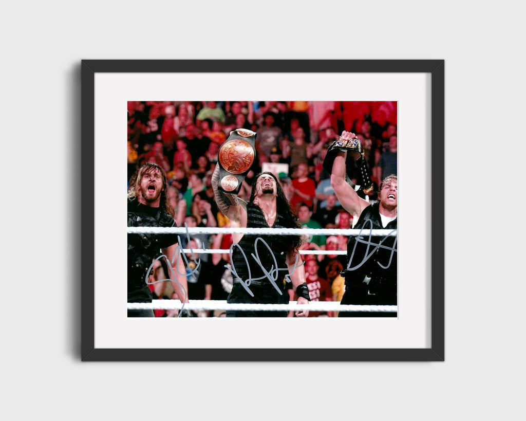 Wrestling Autograph Photo - The Shield - Believe in the Shield Wrestling FramedSportPrints Gallery Frame 16x20