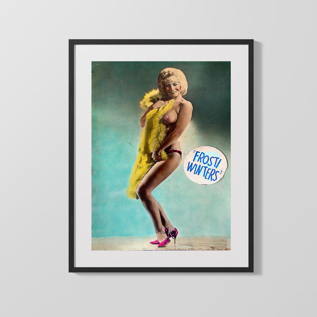 Vintage Burlesque Poster - Frosti Winters Burlesque Star Burlesque vintageframedprints.com Gallery Frame 16x20