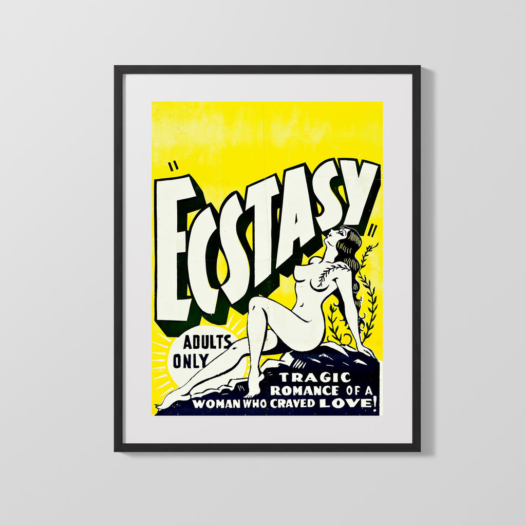 Vintage Burlesque Poster - Ecstasy Adults Only Burlesque vintageframedprints.com Gallery Frame 16x20