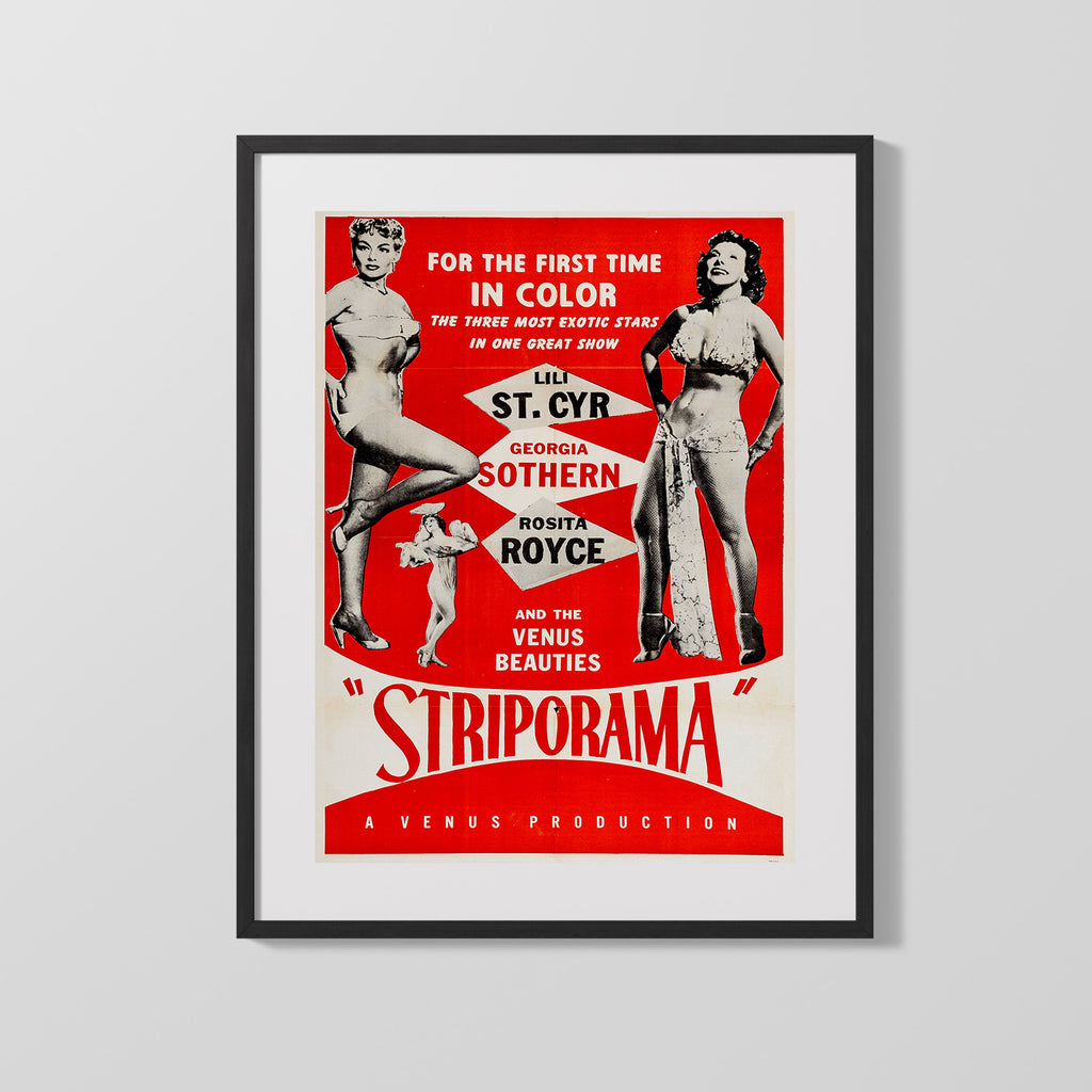 Vintage Burlesque Poster - Striporama Venus Beauties Burlesque vintageframedprints.com Gallery Frame 16x20