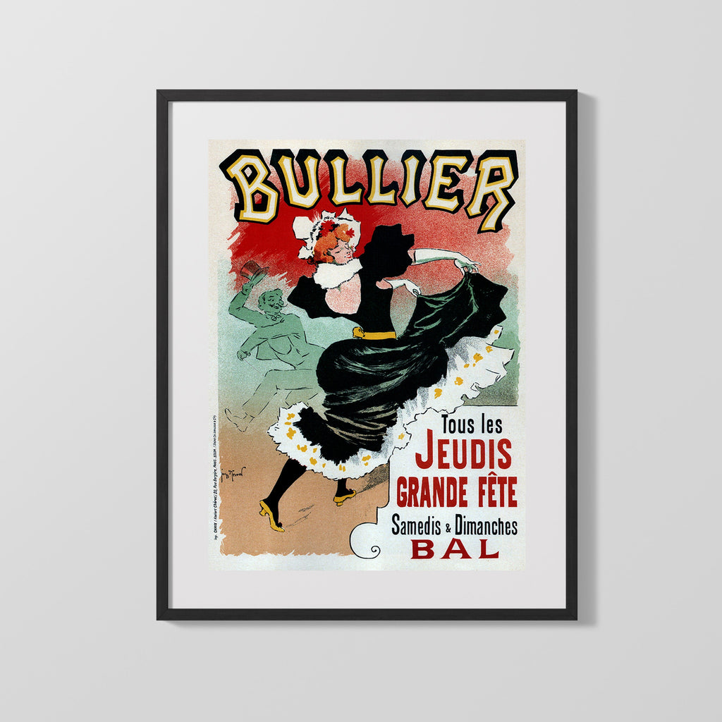 Vintage Burlesque Poster - Bullier Theater Grande Fête Burlesque vintageframedprints.com Gallery Frame 16x20