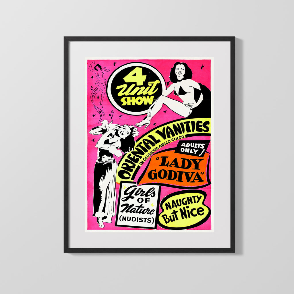 Vintage Burlesque Poster - Oriental Vanities Adults Only Burlesque vintageframedprints.com Gallery Frame 16x20