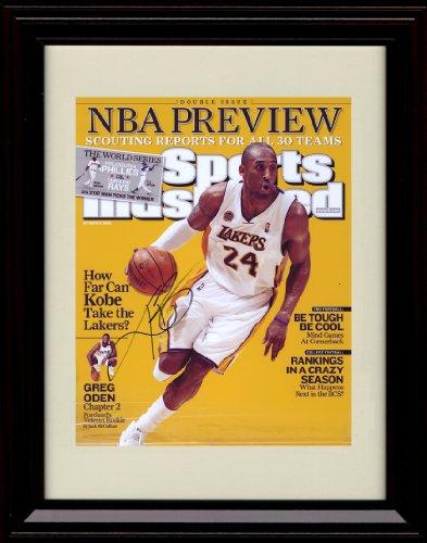 8x10 Framed Kobe Bryant SI Autograph Print - NBA Preview - Los Angeles Lakers Framed Print - Pro Basketball FSP - Framed   
