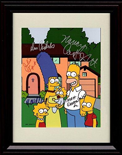 8x10 Framed Simpsons Autograph Promo Print - Cast Signed Family Portrait Framed Print - Television FSP - Framed   