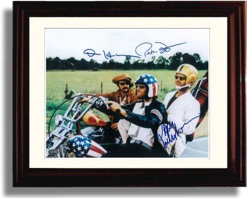 8x10 Framed Peter Fonda, Dennis Hopper, and Jack Nicholson Autograph Promo Print - Easy Rider Framed Print - Movies FSP - Framed   