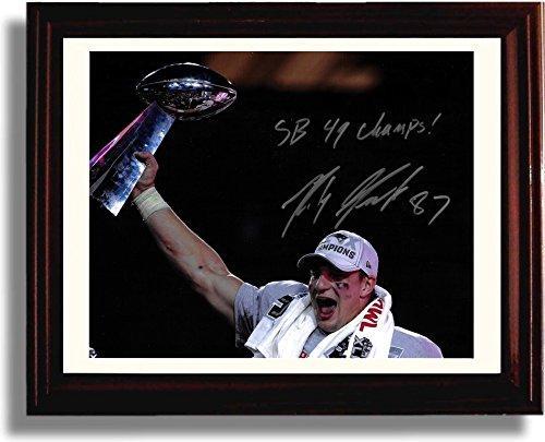 Framed Rob Gronkowski - New England Patriots "SB 49 Champs!" Autograph Promo Print Framed Print - Pro Football FSP - Framed   