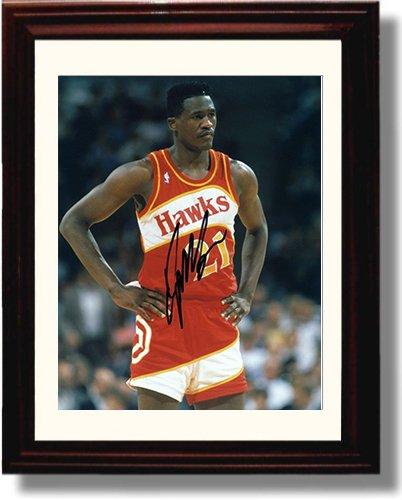 8x10 Framed Dominique Wilkens - Hawks Legend - Autograph Promo Print Framed Print - Pro Basketball FSP - Framed   