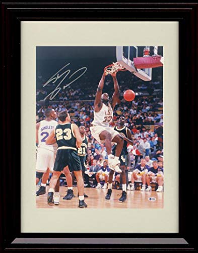 Framed 8x10 LSU Tigers Autograph Promo Print - Dunk - Shaquille O'Neal Framed Print - College Basketball FSP - Framed   