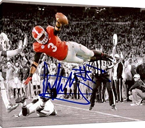 Floating Canvas Wall Art: Georgia Football - Todd Gurley TD Dive Autograph Print Floating Canvas - College Football FSP - Floating Canvas   