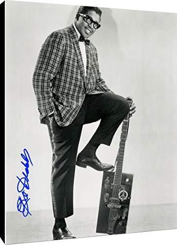 Floating Canvas Wall Art:  Bo Diddley Autograph Print Floating Canvas - Music FSP - Floating Canvas   