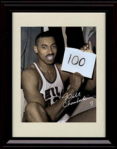 8x10 Framed Wilt Chamberlain Autograph Promo Print - Holding 100 Points Scored Sign - Hershey, PA Framed Print - Pro Basketball FSP - Framed   
