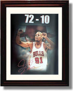 8x10 Framed Dennis Rodman Autograph Promo Print - Best Record Framed Print - Pro Basketball FSP - Framed   