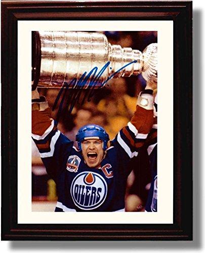 8x10 Framed Mark Messier Stanley Cup Celebration Autograph Promo Print - Edmonton Oilers Framed Print - Hockey FSP - Framed   