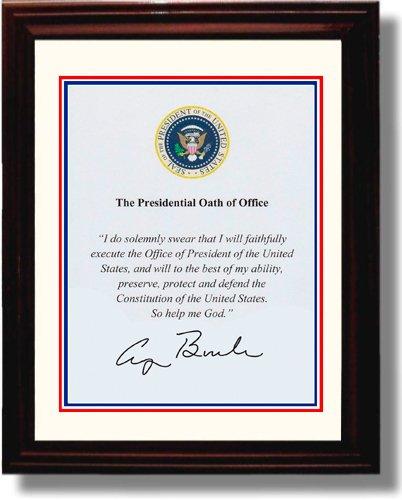 8x10 Framed George HW Bush Autograph Promo Print - Presidential Oath of Office Framed Print - History FSP - Framed   