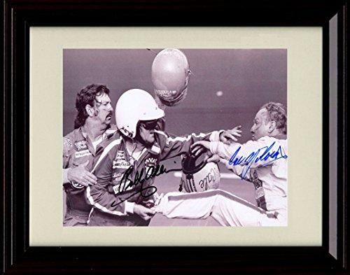 Framed Bobby Allison / Cale Yarborough Fight Autograph Promo Print - Fight at the Daytona 500 Framed Print - NASCAR FSP - Framed   