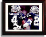 Framed Dak Prescott & Ezekiel Elliott - Dallas Cowboys "Teammates" Autograph Promo Print Framed Print - Pro Football FSP - Framed   