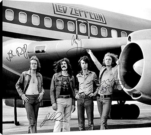 Floating Canvas Wall Art:  Led Zeppelin Autograph Print Floating Canvas - Music FSP - Floating Canvas   