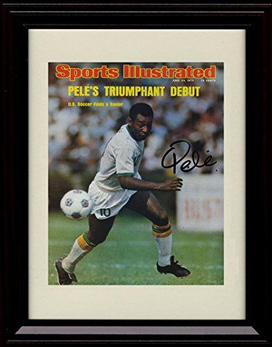 8x10 Framed Pele SI Autograph Promo Print Framed Print - Soccer FSP - Framed   