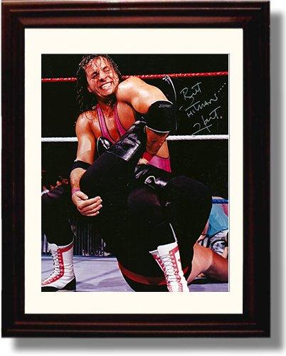 8x10 Framed Bret Hitman Hart Autograph Promo Print Framed Print - Wrestling FSP - Framed   