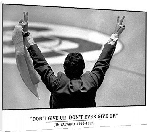 Canvas Wall Art:   Jim Valvano Don't Ever Give Up Print - NC State Wolfpack Canvas - College Basketball FSP - Canvas   