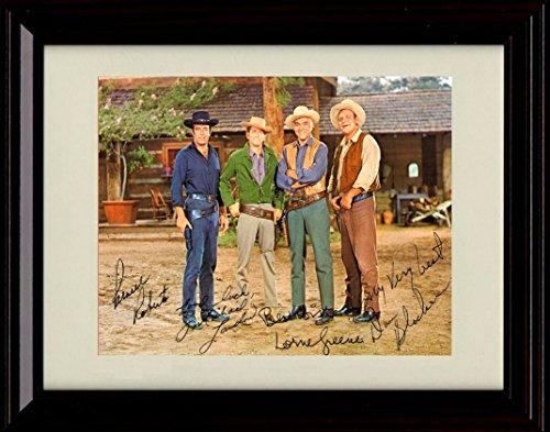 8x10 Framed Bonanza Autograph Promo Print - Bonanza Cast Framed Print - Television FSP - Framed   