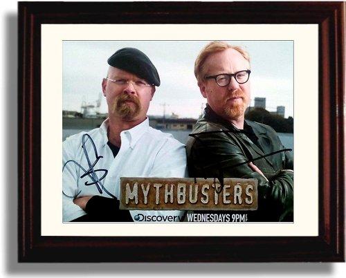 8x10 Framed Jamie Hyneman and Adam Savage Autograph Promo Print - Mythbusters Framed Print - Television FSP - Framed   