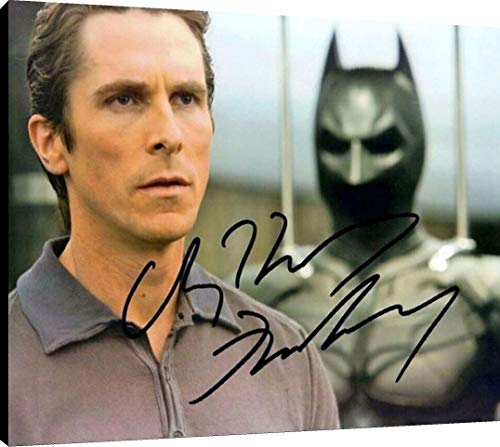 Floating Canvas Wall Art:  Christian Bale Autograph Print - Batman Floating Canvas - Movies FSP - Floating Canvas   