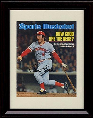 Gallery Framed Johnny Bench SI Autograph Replica Print - 76 Champs! Gallery Print - Baseball FSP - Gallery Framed   