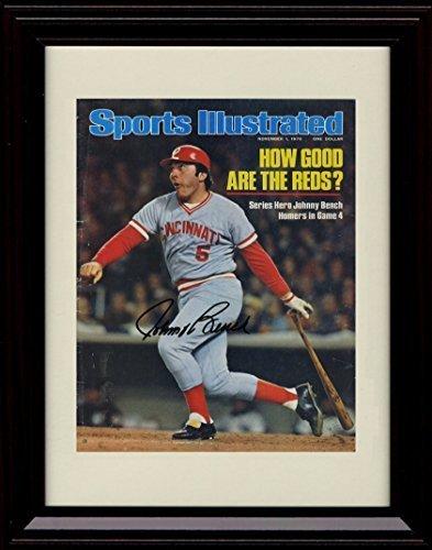 Framed 8x10 Johnny Bench SI Autograph Replica Print - 76 Champs! Framed Print - Baseball FSP - Framed   