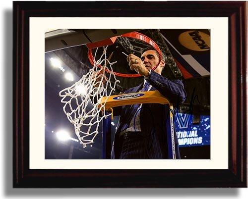 Framed 8x10 2018 Villanova Coach Jay Wright "Cutting the Net" Autograph Promo Print Framed Print - College Basketball FSP - Framed   