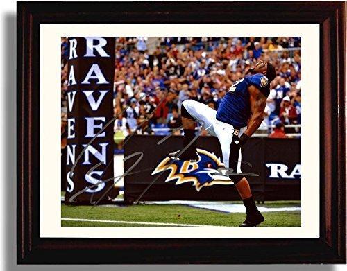 8x10 Framed Ray Lewis - Baltimore Ravens Celebration Autograph Print Framed Print - Pro Football FSP - Framed   